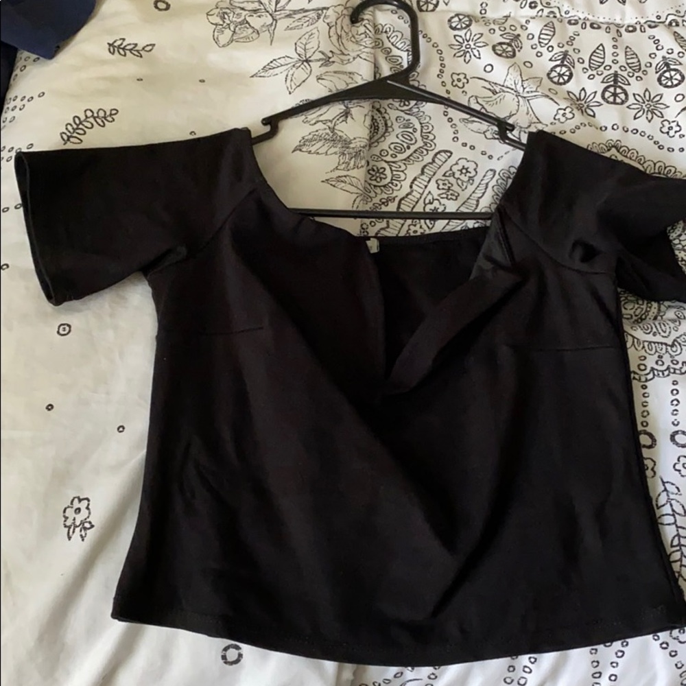 All black crop top